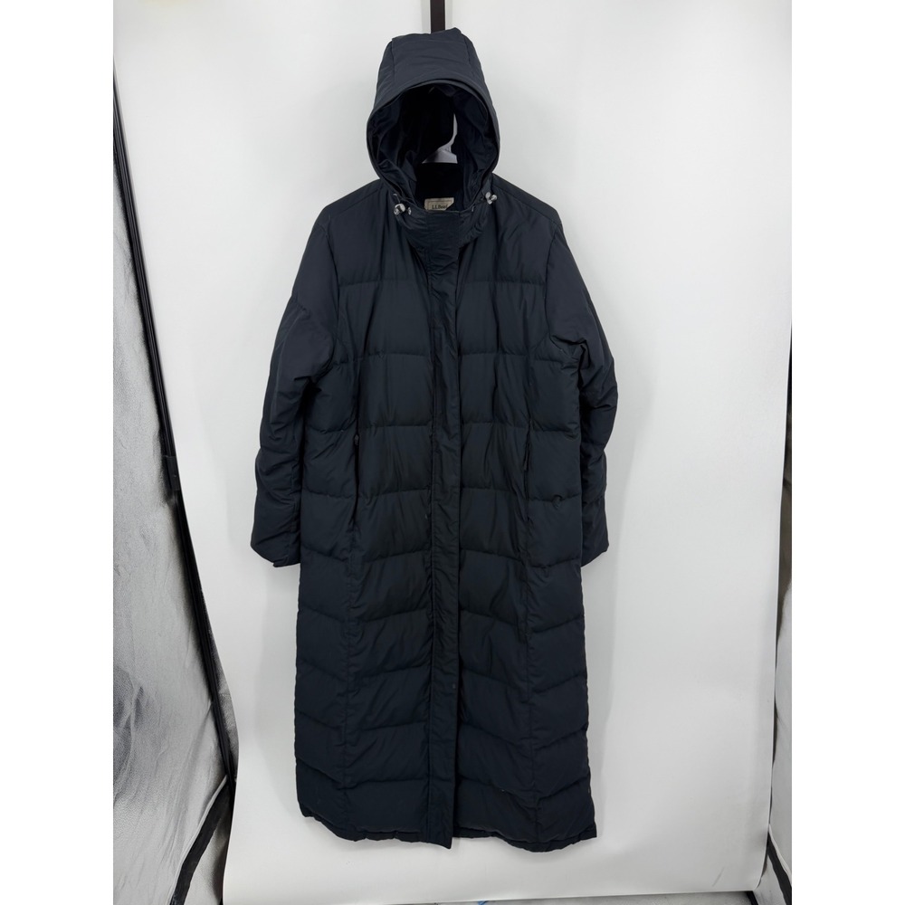 L.L.Bean Ultrawarm Long Puffer Coat Women XL Black Down Insulated Parka